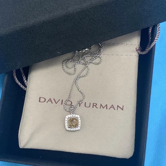 David Yurman Petite Albion Pendant Necklace, Morganite And Pavé Diamonds - Picture 9 of 9